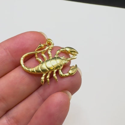 Zodiac Silhouette Scorpio Necklace - Solid Gold Zodiac Pendant