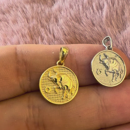 Zodiac Cosmos Taurus Necklace - Solid Gold Zodiac Pendant