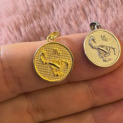 Zodiac Cosmos Scorpio Necklace - Solid Gold Zodiac Pendant
