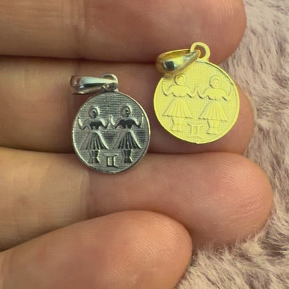 Ancient Zodiac Gemini Necklace - Solid Gold Zodiac Charm