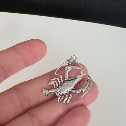 Zodiac Silhouette Cancer Necklace - Solid Gold Zodiac Pendant