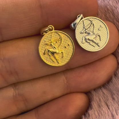 Zodiac Cosmos Sagittarius Necklace - Silver Zodiac Pendant