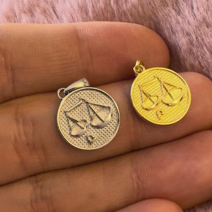 Zodiac Cosmos Libra Necklace - Solid Gold Zodiac Pendant