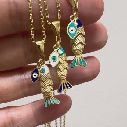 Nazar Evil Eye Necklace- Medium - Gold-Plated or Silver