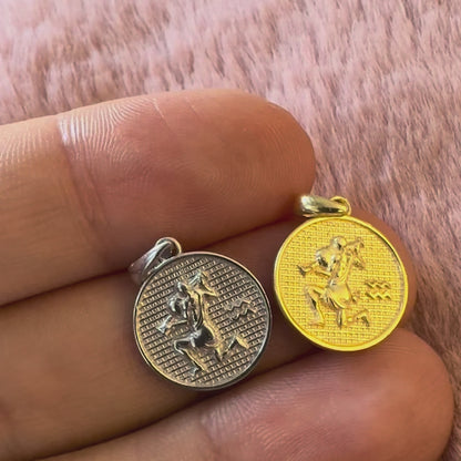 Zodiac Cosmos Aquarius Necklace - Silver Zodiac Pendant