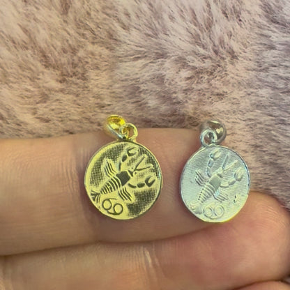 Ancient Zodiac Cancer Necklace - Solid Gold Zodiac Charm
