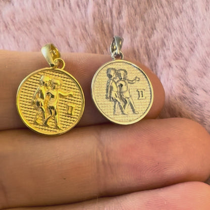 Zodiac Cosmos Gemini Necklace - Silver Zodiac Pendant