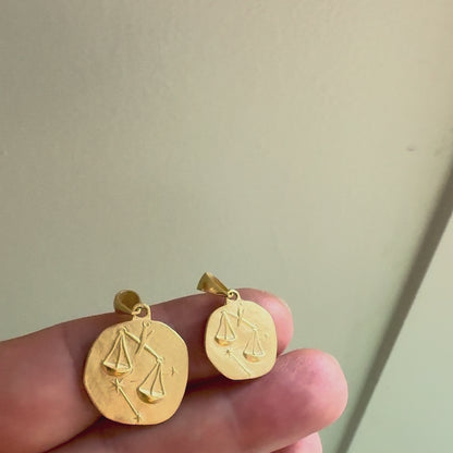 Stellar Signs Libra Necklace - Solid Gold Zodiac Pendant