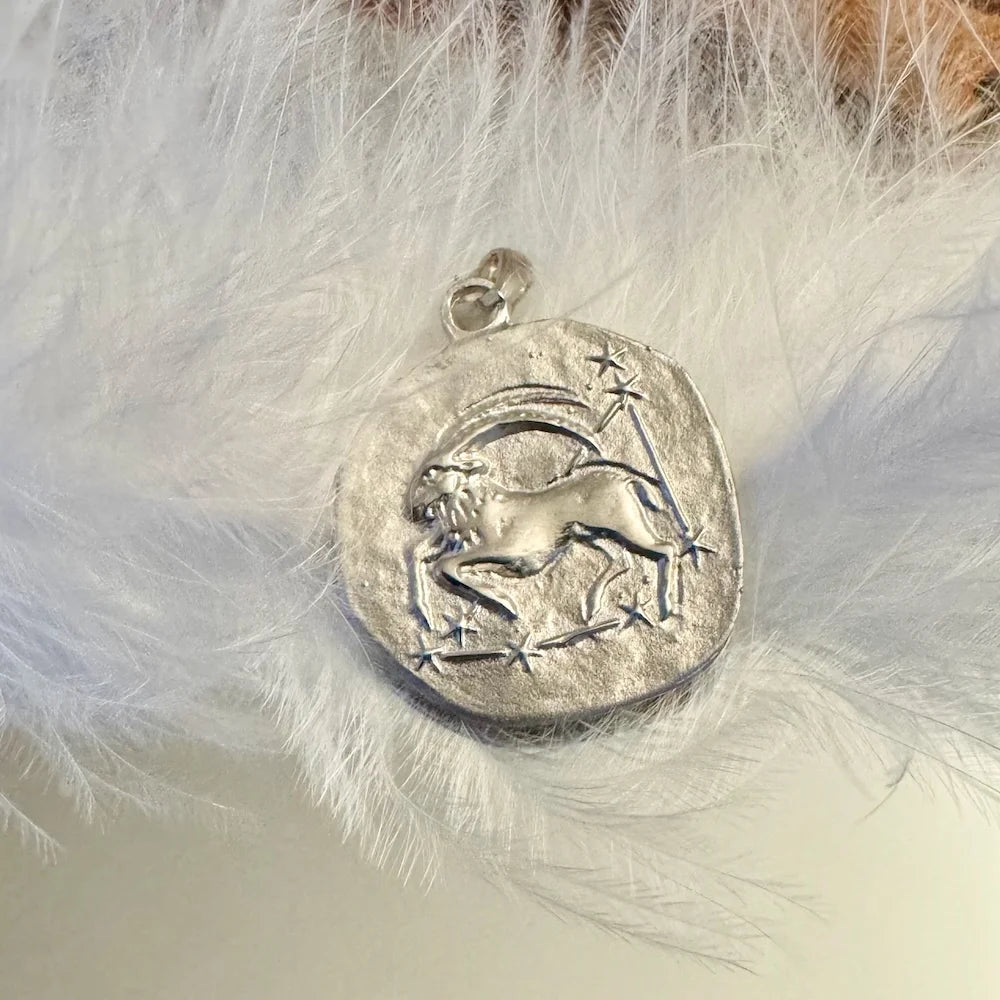 Sterling silver Capricorn zodiac pendant, perfect for women who love unique, astrology-inspired jewelry.